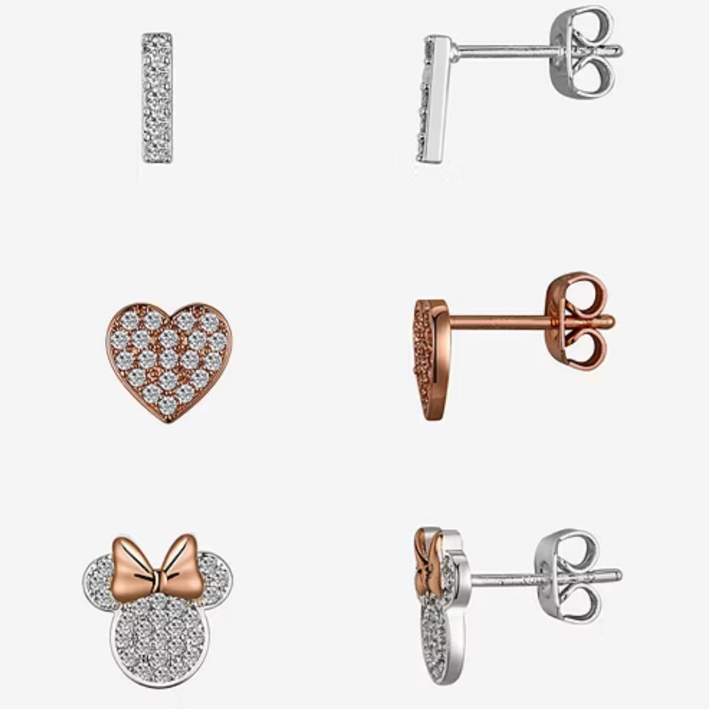 Disney Classics Jewelry | Minnie Mouse 3 Pair Earrings Set